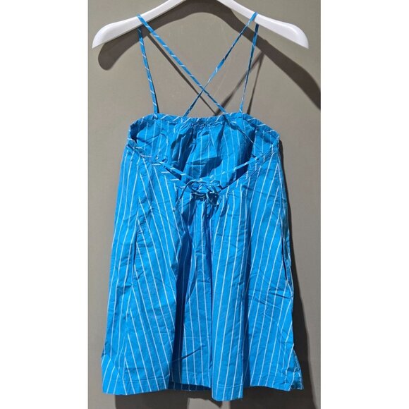 A New Day Blue Striped Strappy Sleeveless Tank Shift Mini Dress - Picture 4 of 7